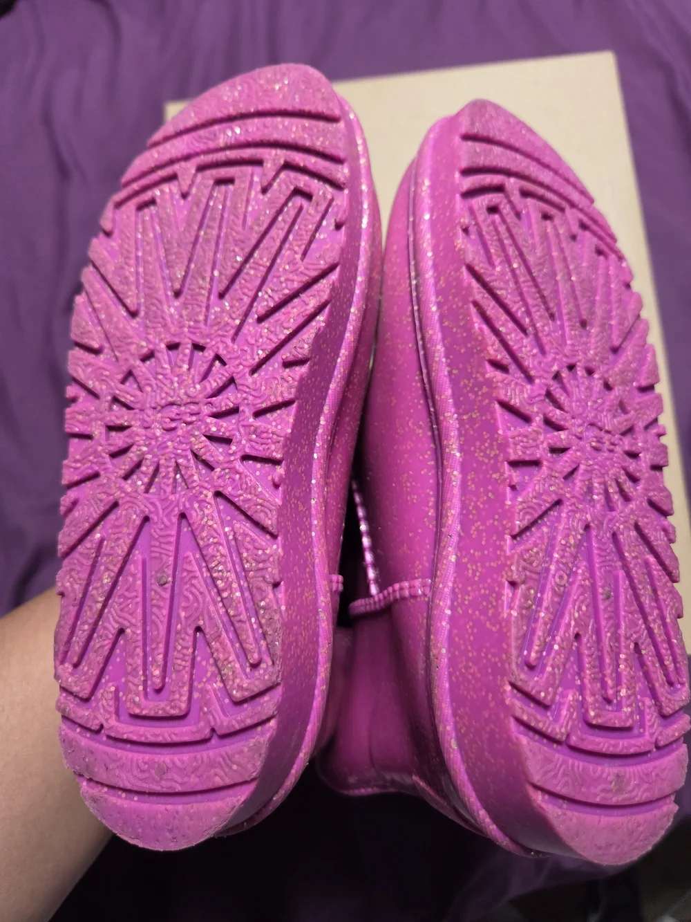UGG Kids Pink Glitter Waterproof Rain Boots